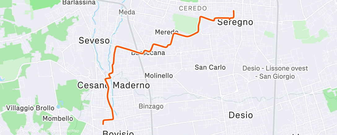 Map of the activity, Afternoon Ride