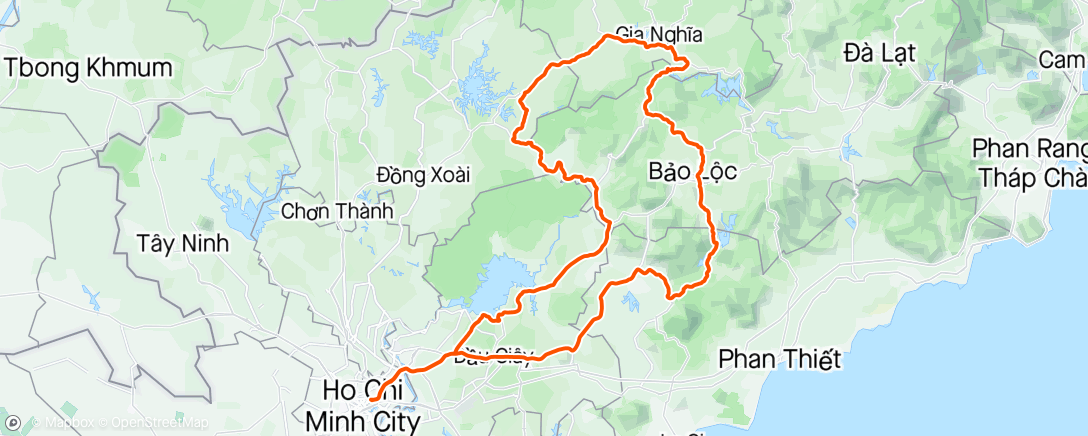 Map of the activity, Vietnam Audax 600