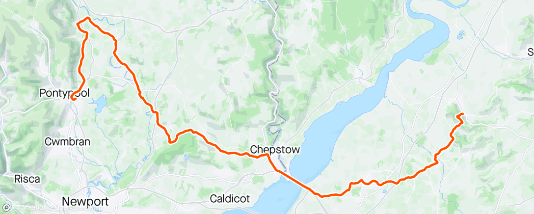 Map of the activity, Dursley to Pontypool (cut short, meant to be Cardiff)