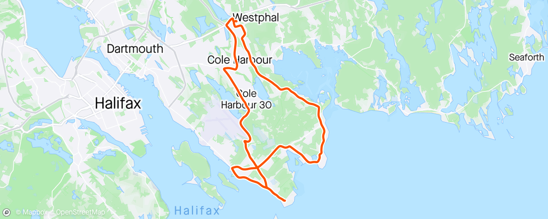 Map of the activity, Eastern Passage