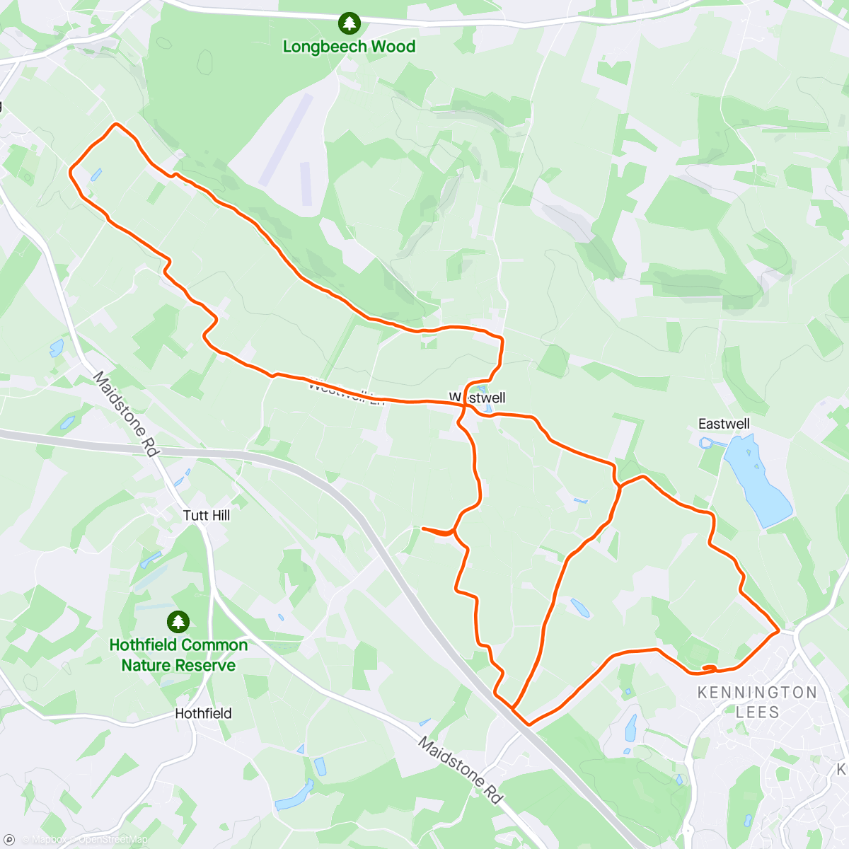 Map of the activity, Kent Spring Half Marathon (Ashford)