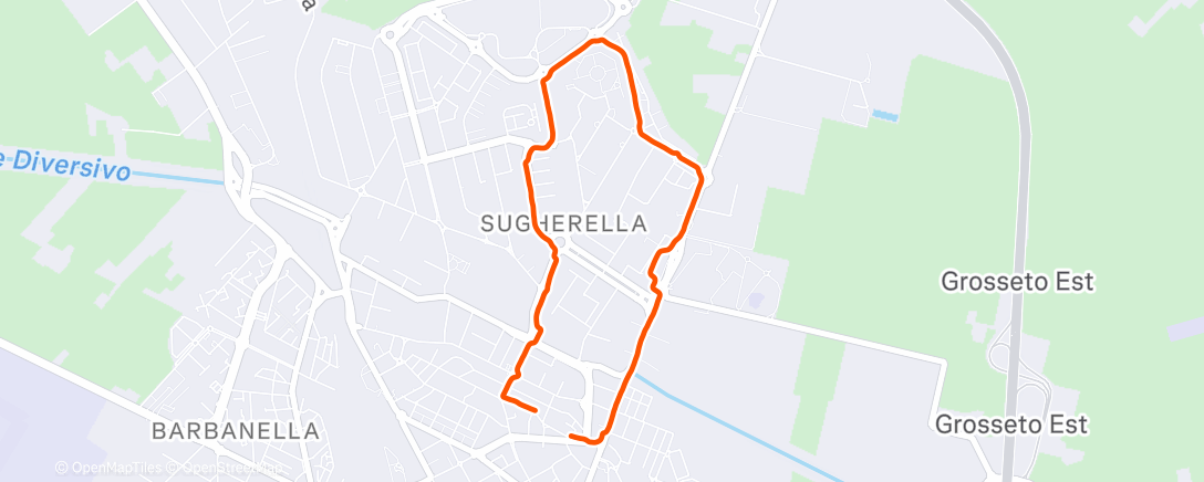 Map of the activity, Afternoon Run