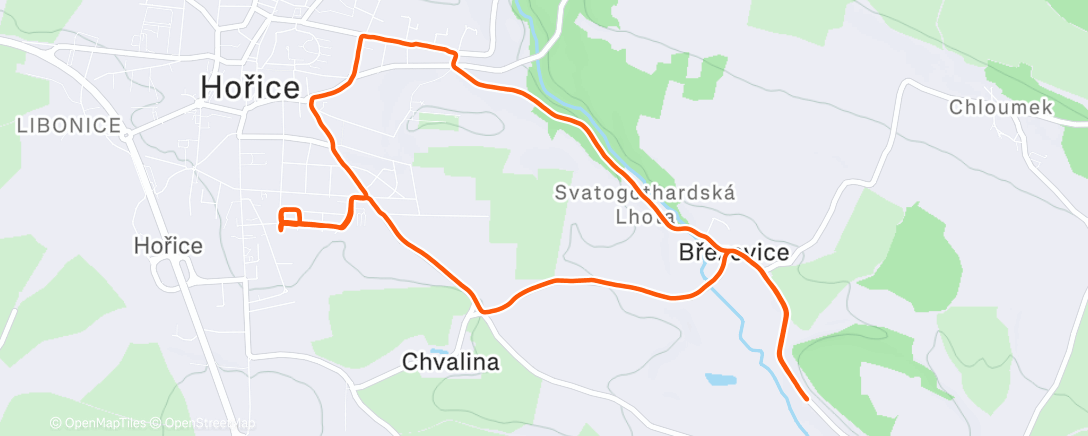 Map of the activity, Lunch Run