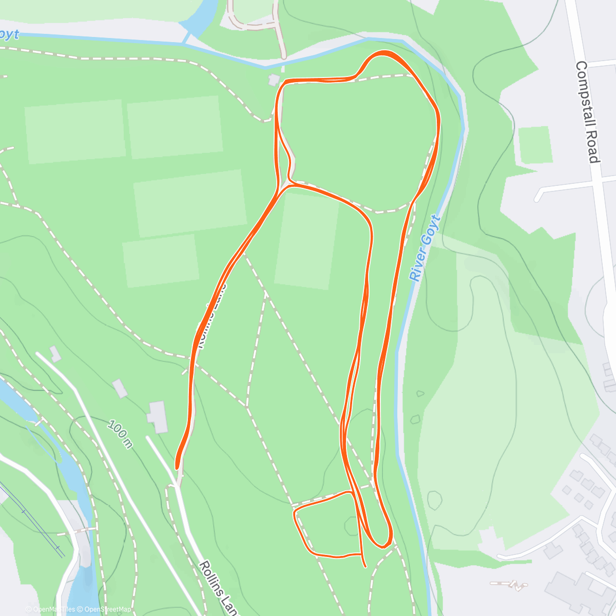 Map of the activity, parkrun p-index 14 Completed ✅