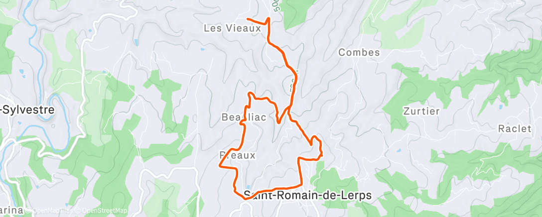 Map of the activity, Afternoon Trail Run