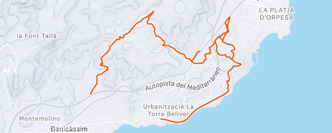 Карта физической активности (Bicicleta a la hora del almuerzo)