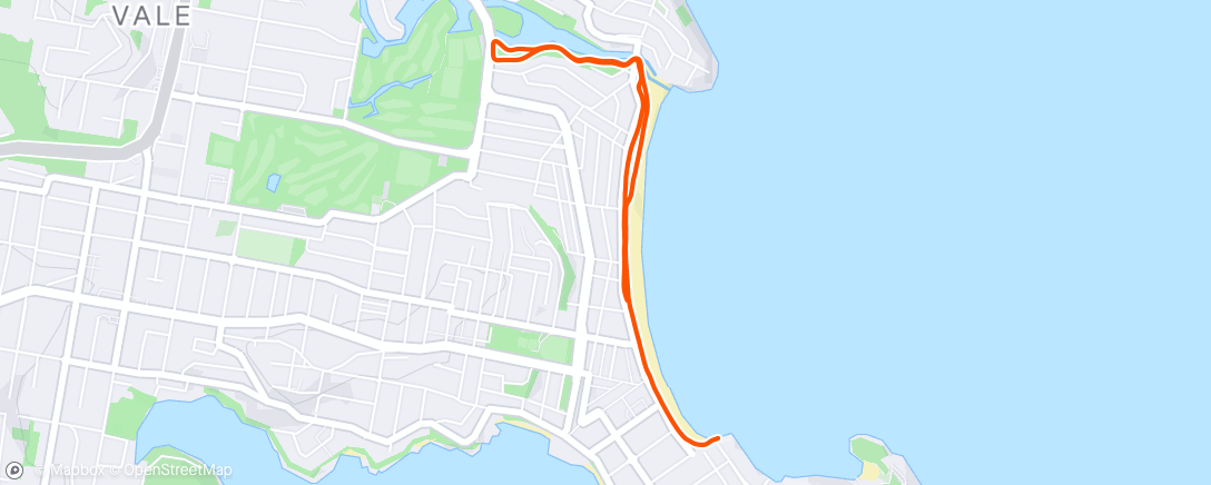 Map of the activity, Tempo Run 2.5k / 1.5k / 1k