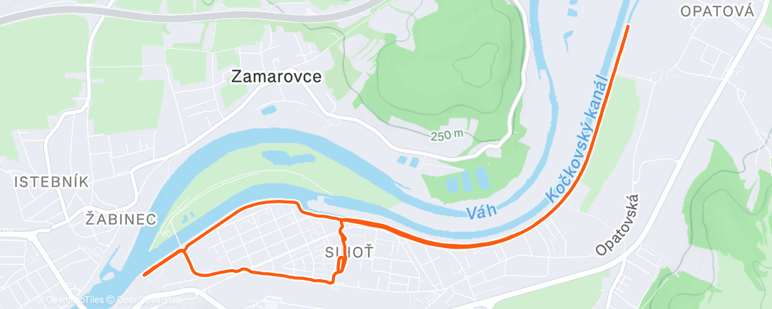 Map of the activity, Afternoon Run