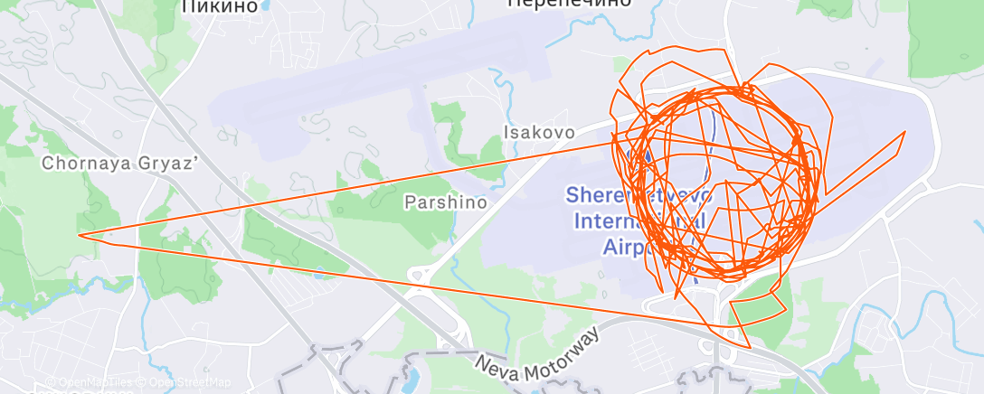 Map of the activity, Afternoon Run