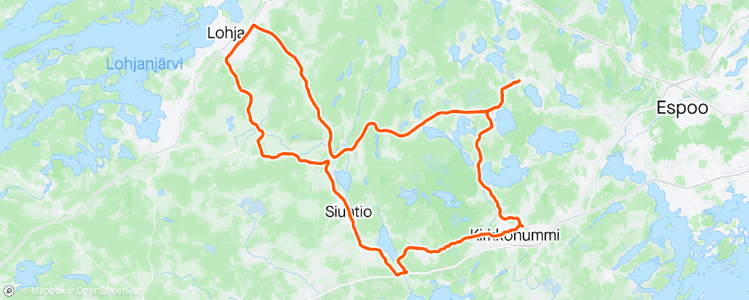 Map of the activity, Post race pulla-ajot
