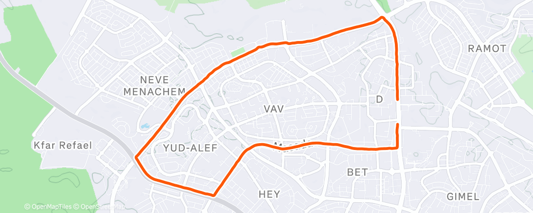 Map of the activity, Afternoon Run