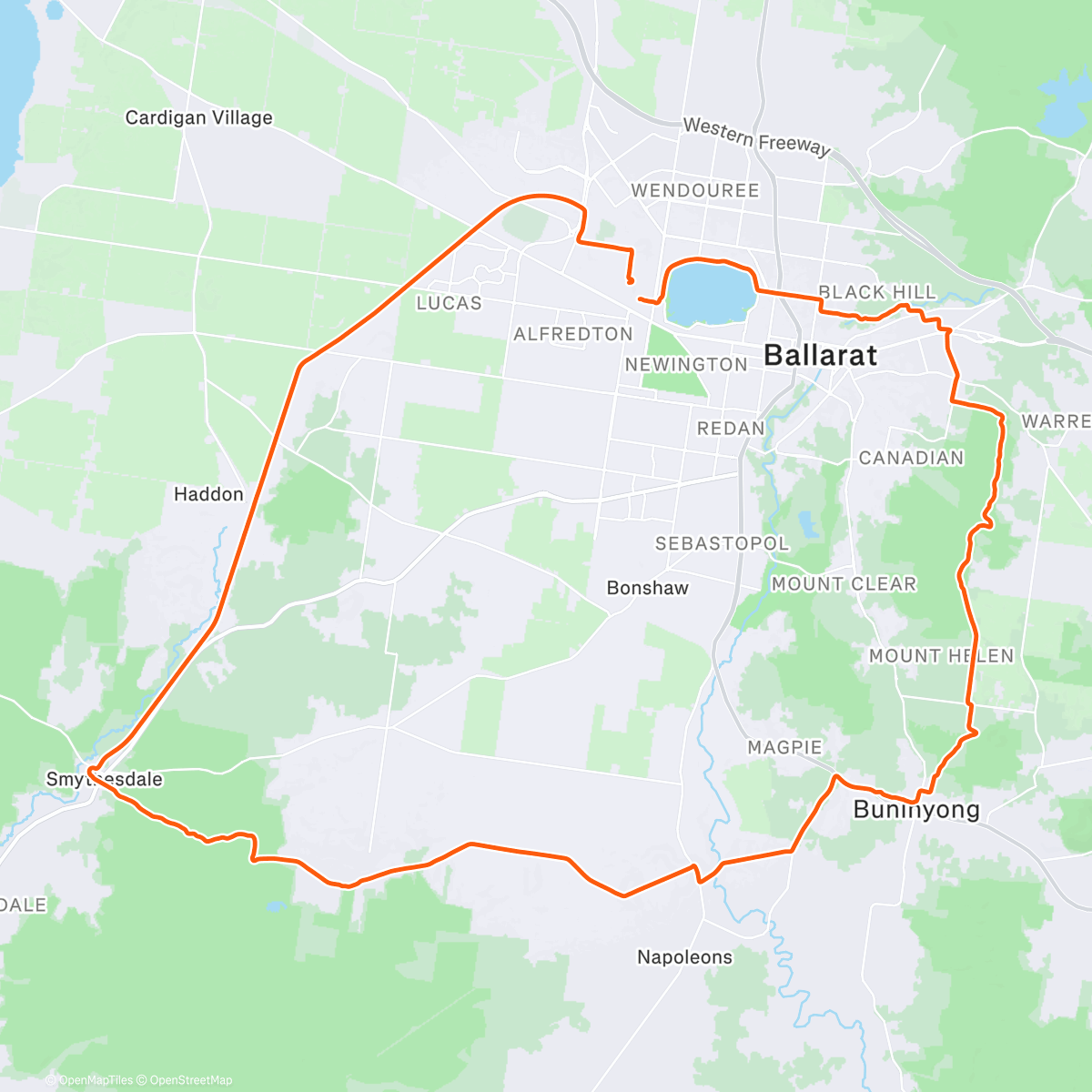 Map of the activity, Festive 500 Day 1 - Jim's Loop XL