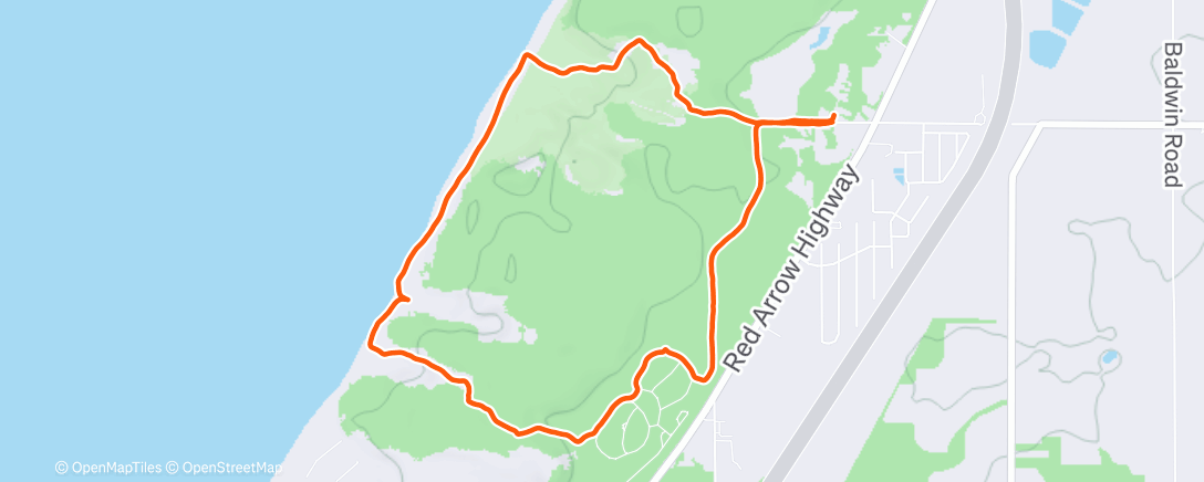 Map of the activity, Afternoon Trail Run