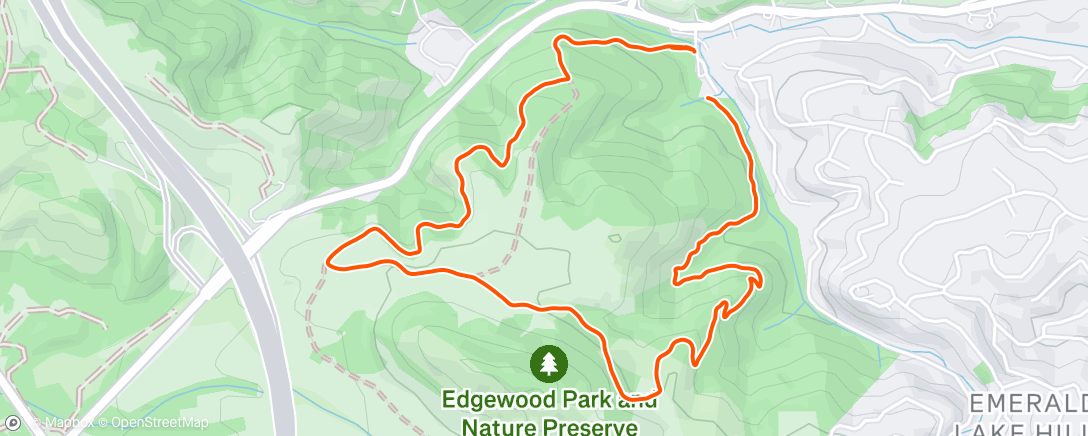 Map of the activity, Trail run Wednesday