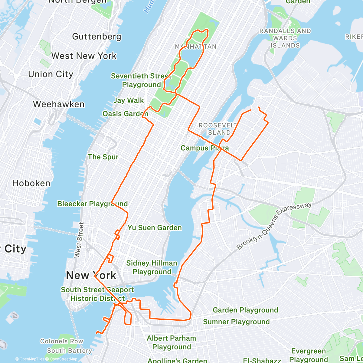 Map of the activity, Night Ride