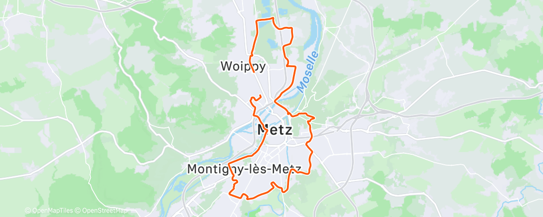 Map of the activity, Sortie vélo le midi