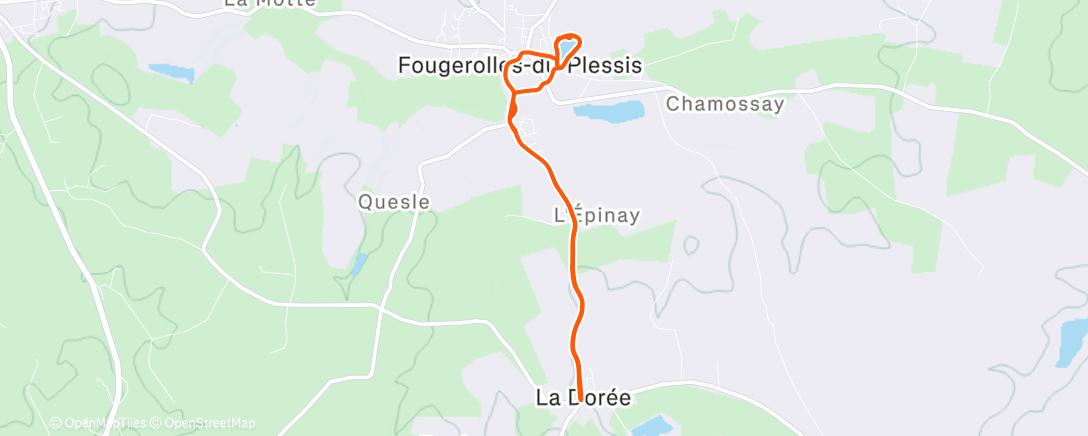 Map of the activity, Course à pied dans l'après-midi