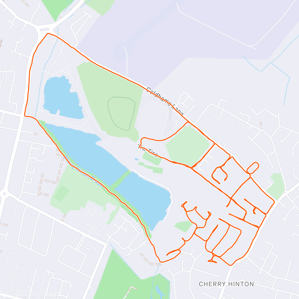 Map of the activity, Last run of the year. Tad shy of 3K miles and two marathons in 2:38 and 2:35. No complaints but better next year!