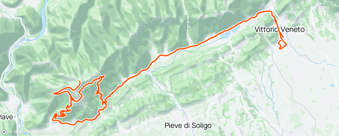 Map of the activity, Monte Cesen - distruzione
