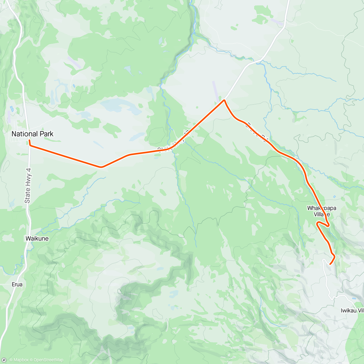 Map of the activity, Tongariro - didn't quite make it....