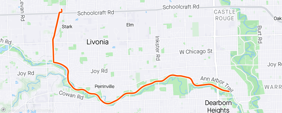 Map of the activity, Lunch Ride