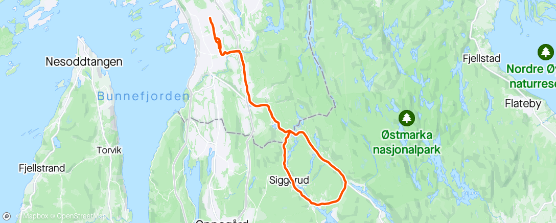Map of the activity, Siggerudrunden
