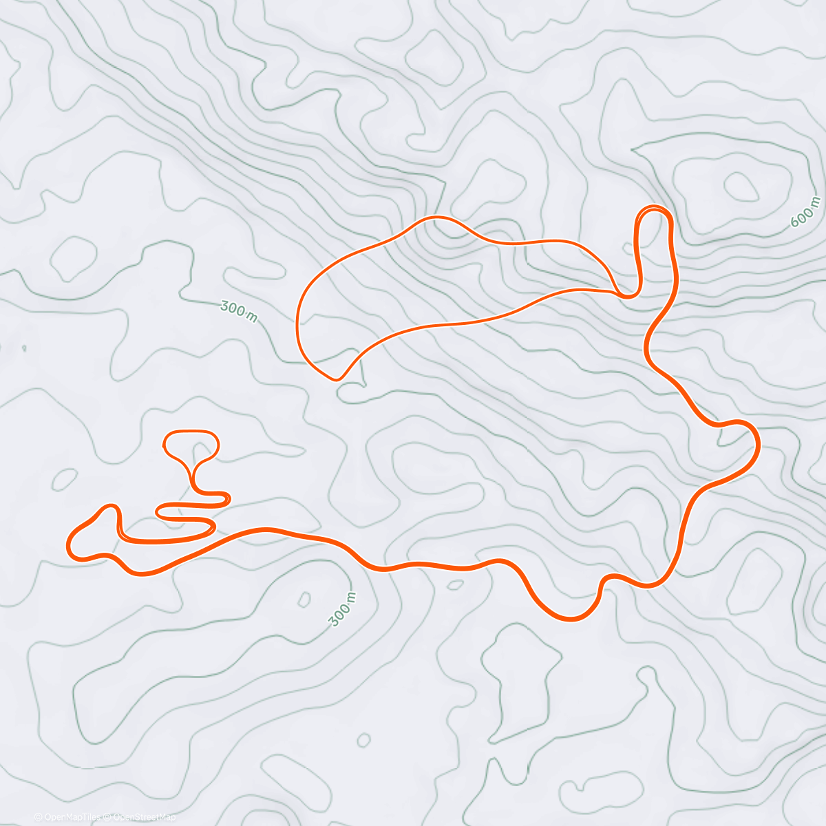 Map of the activity, Easy spin, 65 mins total