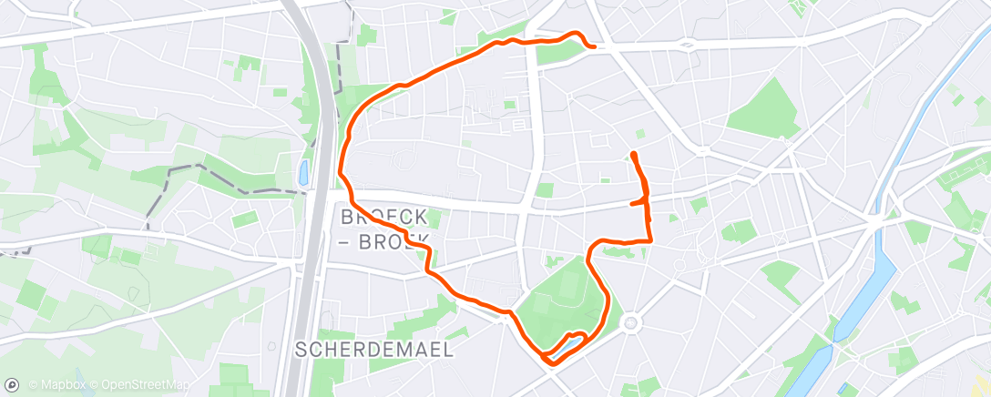 Map of the activity, Anderlecht 5k run