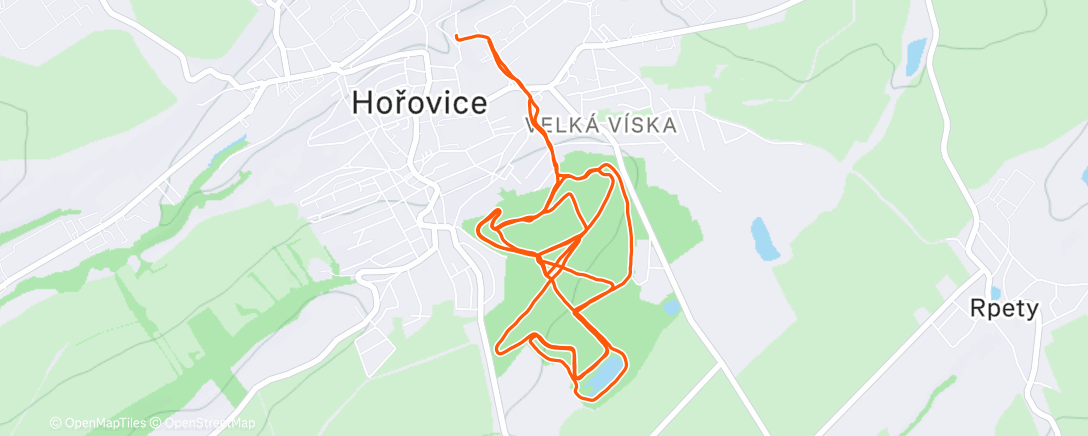 Map of the activity, Afternoon Run