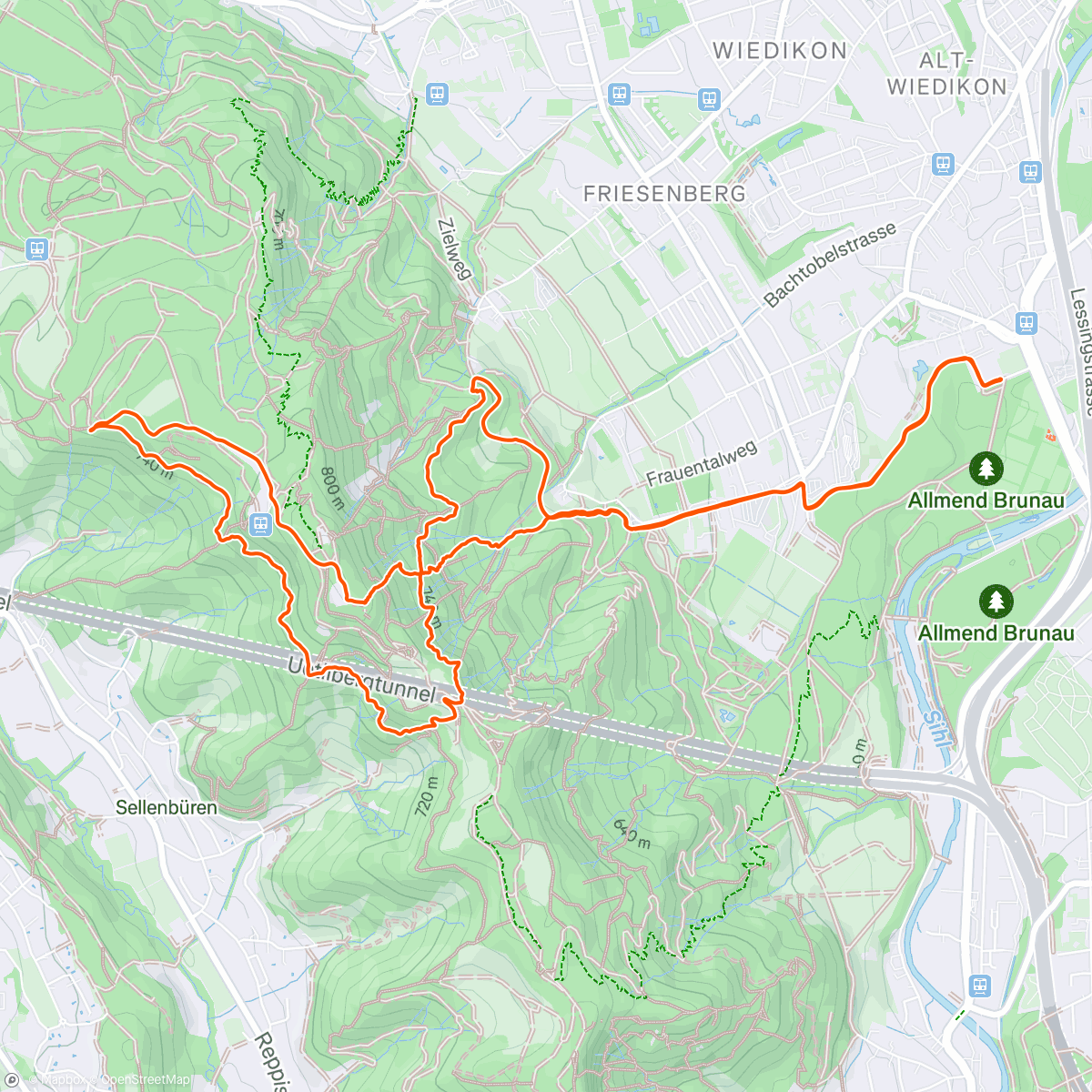 Map of the activity, trail-maniacs Monday Funday