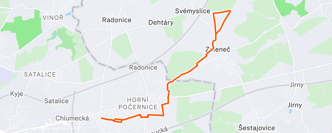 Map of the activity, Afternoon Run