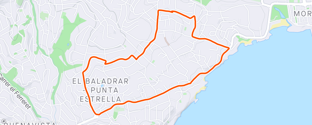 Map of the activity, Run walk with the boys