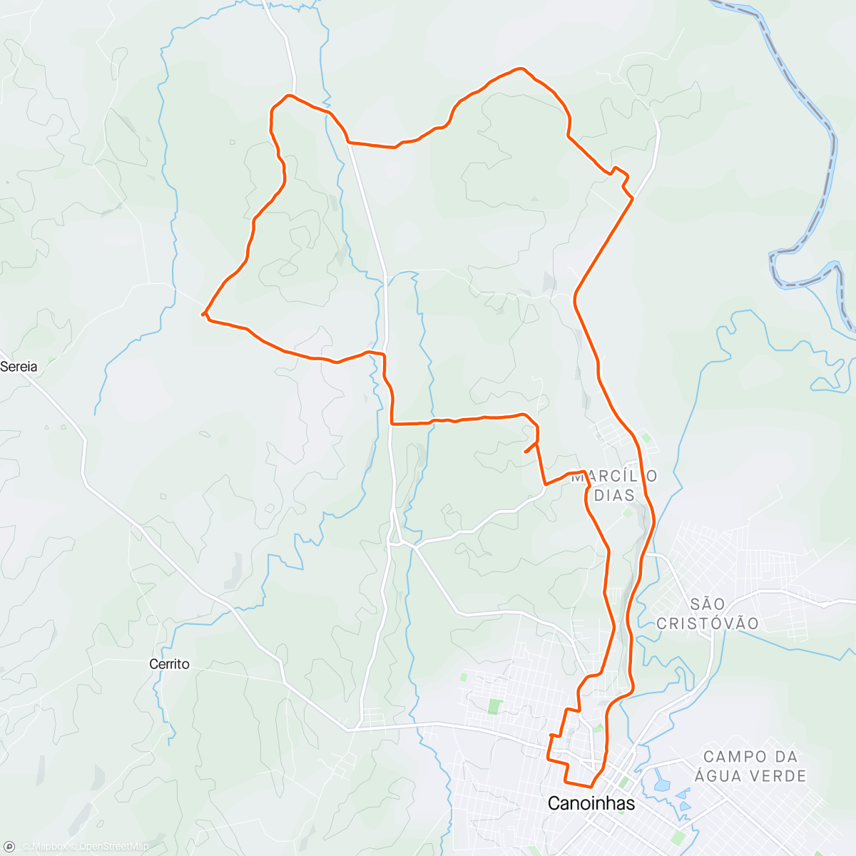 Map of the activity, Pedalada vespertina