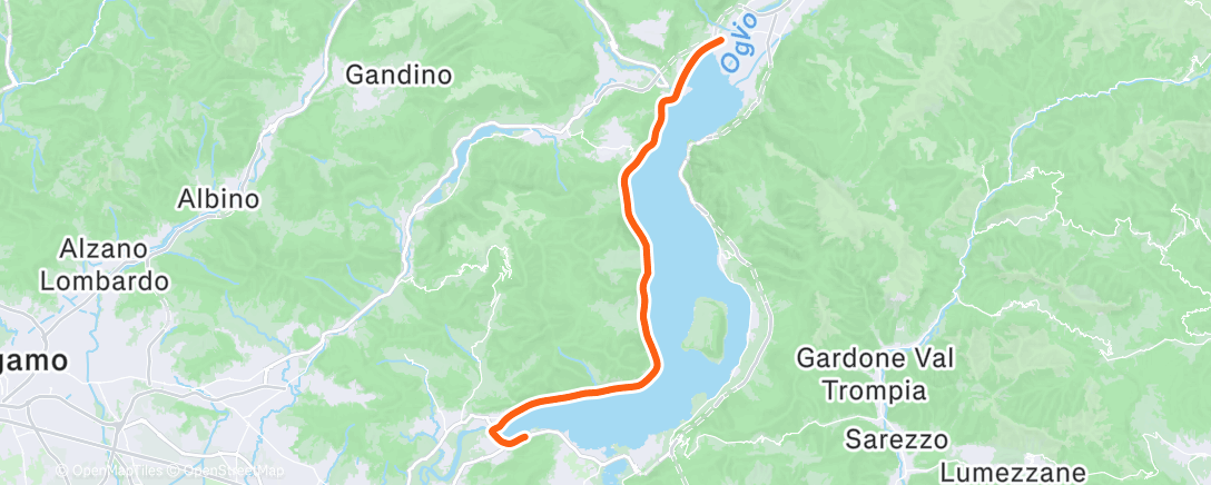 Map of the activity, Kinomap - 🇮🇹 Lago Iseo 🚲