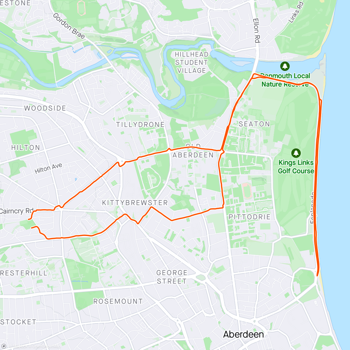 Map of the activity, Long run including parkrun