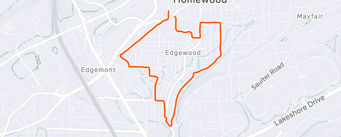 Map of the activity, Morning Run