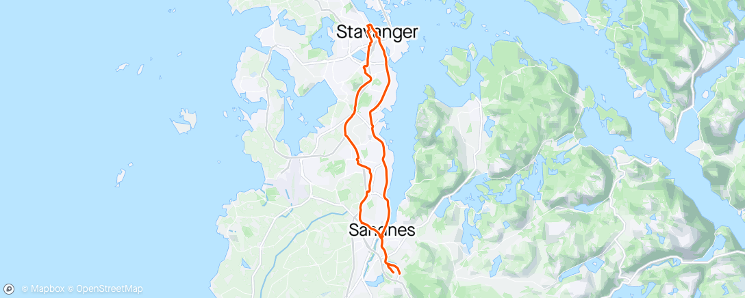 Map of the activity, Jobbsykling ☀️