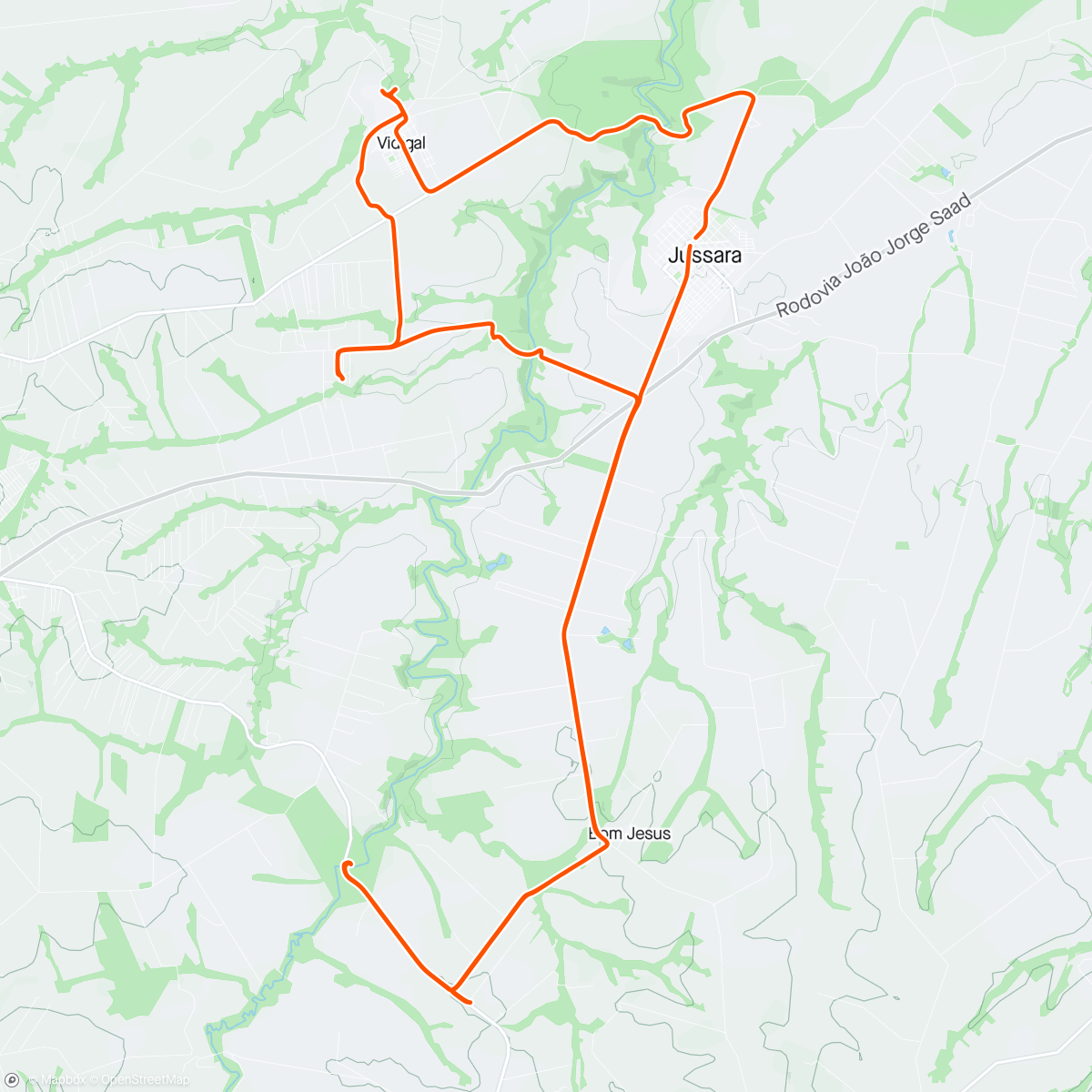 Map of the activity, Pedal e caminhada mata