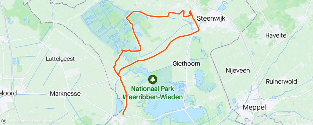 Map of the activity, Herstel:de Weerribben door