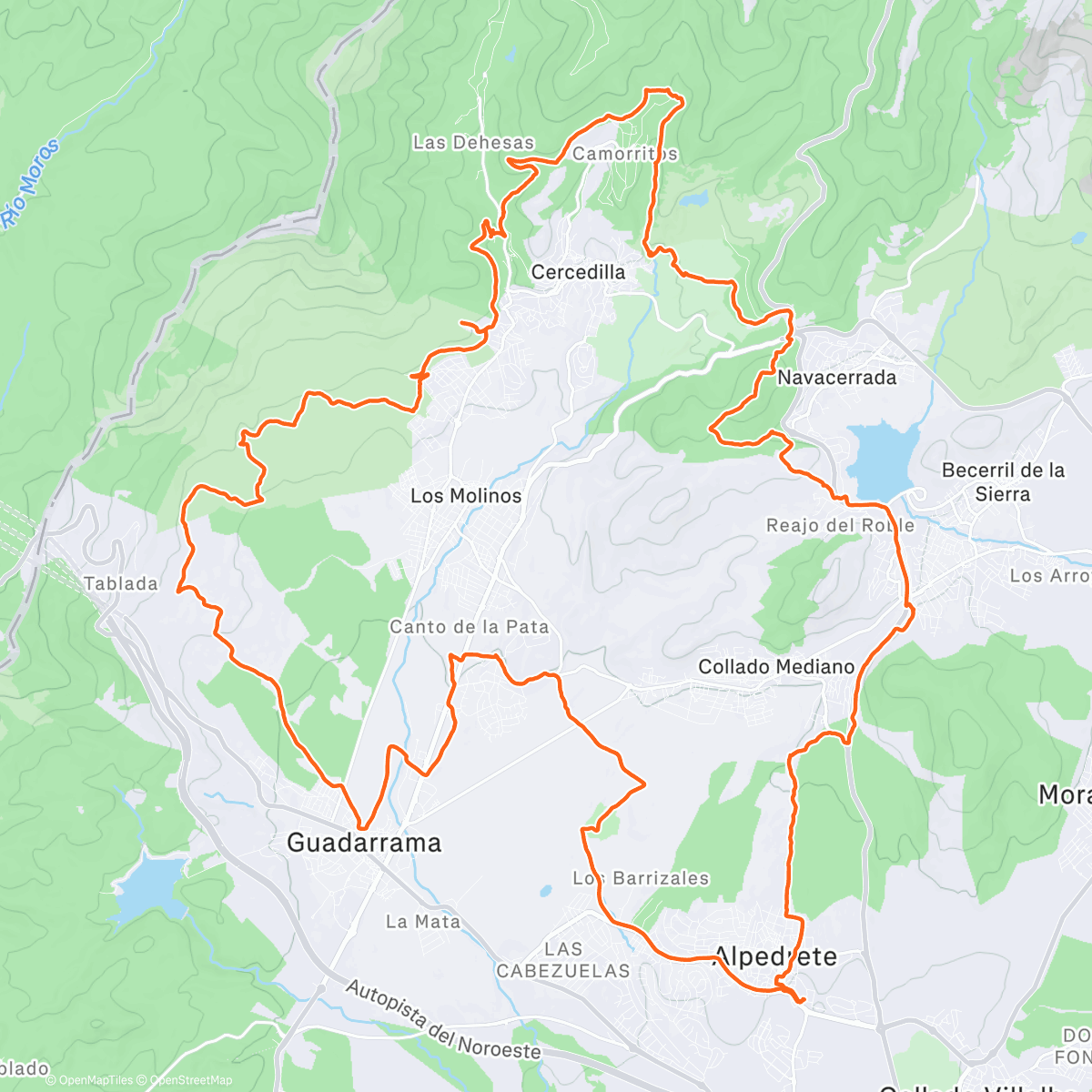 Map of the activity, Dehesas y Robledales de Guadarrama, Cercedilla y Navacerrada en Otoño. 💫 Feliz Navidad 💫
