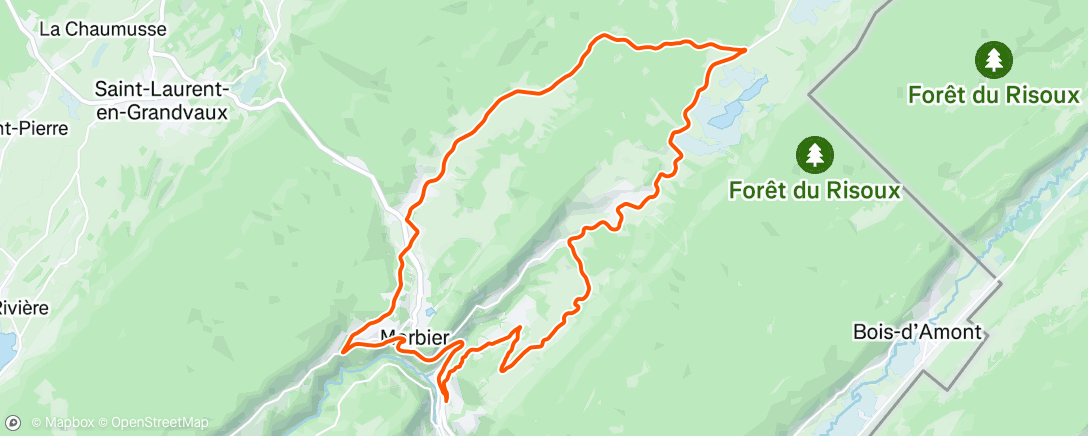 Map of the activity, Morning Roller Ski