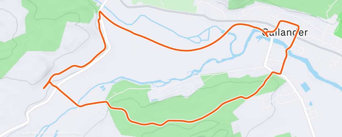 Map of the activity, Afternoon Run