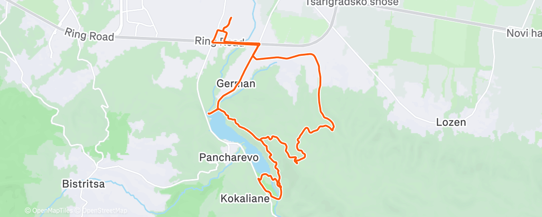 Map of the activity, Afternoon Mountain Bike Ride