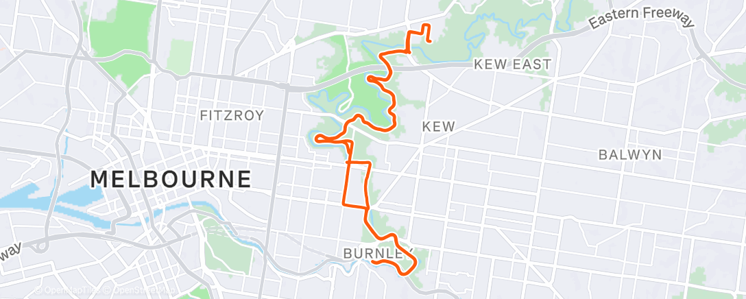 Map of the activity, Cycling