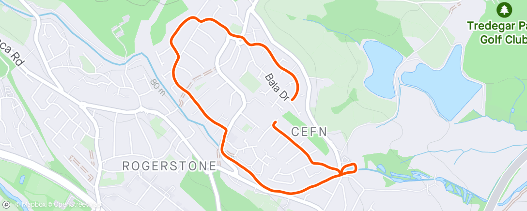 Map of the activity, Evening Run