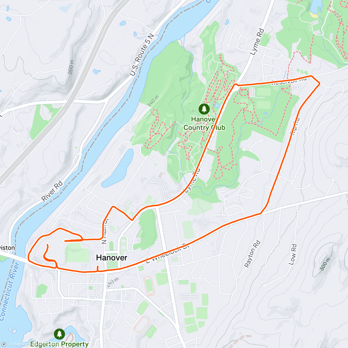 Map of the activity, run club