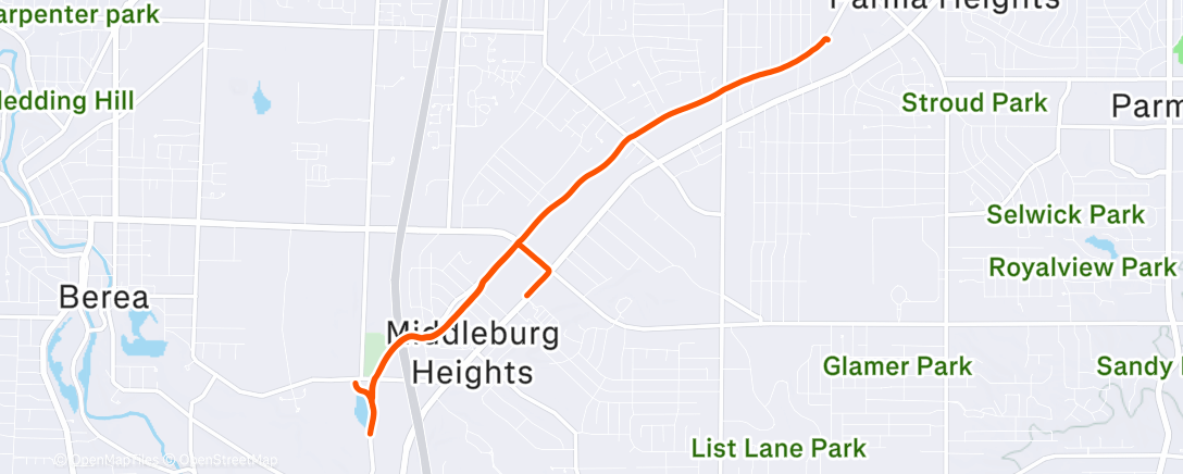 Map of the activity, Need Cleveland Running Pals