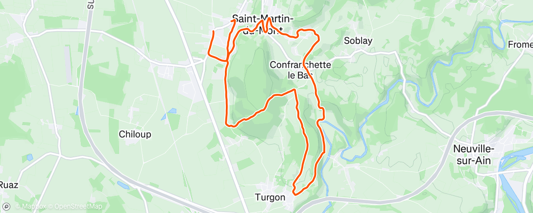 Map of the activity, Trail dans l'après-midi