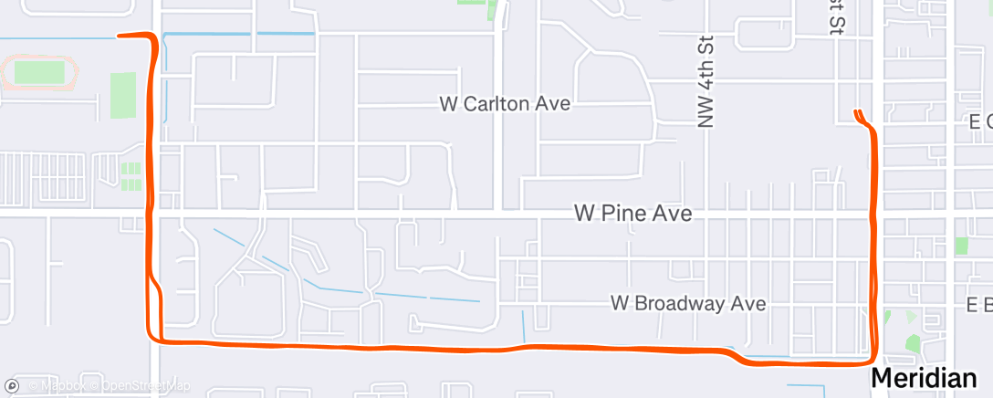 Map of the activity, Evening Trail Run