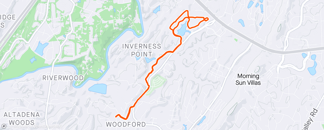 Map of the activity, Monday Afternoon Run